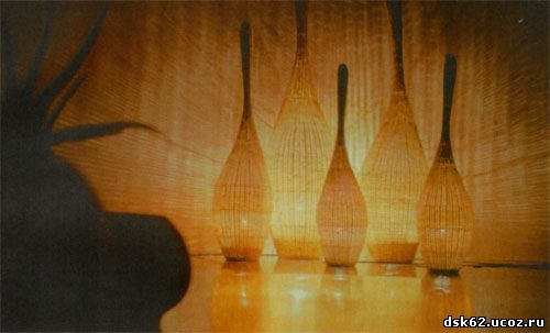 Экзотические светильники с абажурами из раттана
